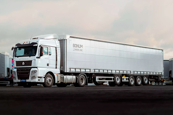 Шторный полуприцеп 16,52 м с вынесенной осью