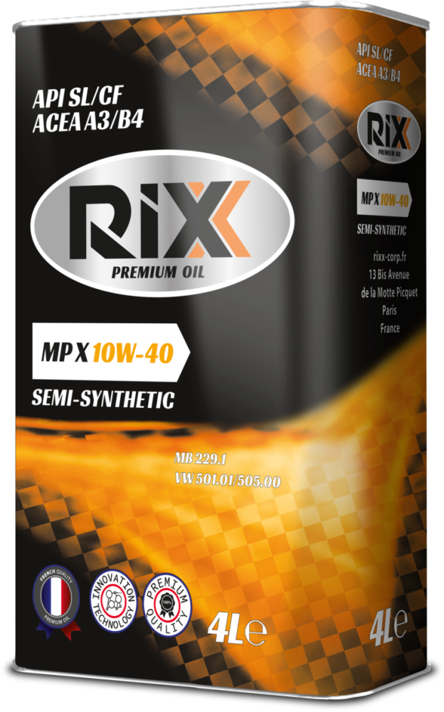 Полусинтетическое моторное масло RIXX MP X SAE 10W-40 API SL/CF ACEA A3/B4