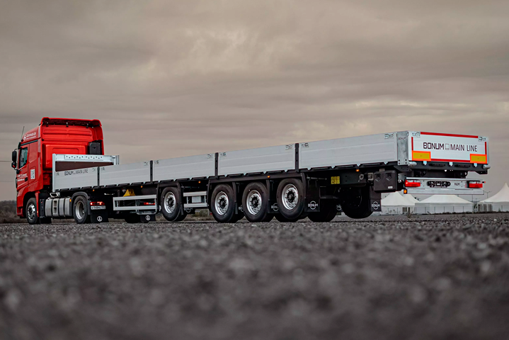 Бортовой полуприцеп 16,52 м с вынесенной осью