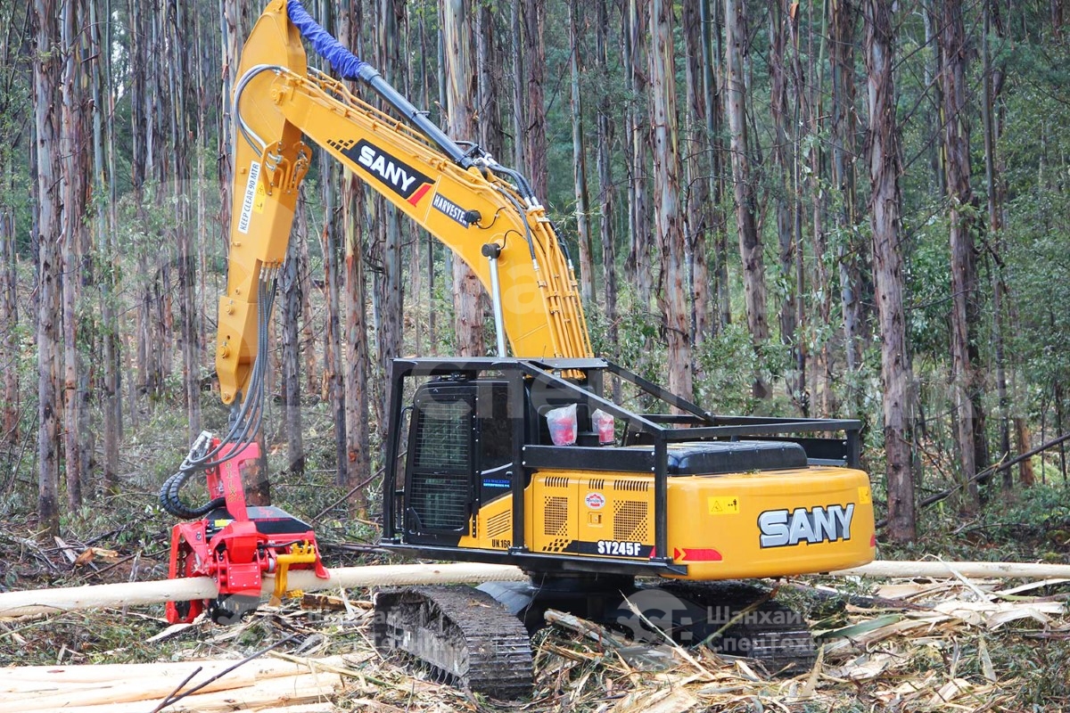 Гусеничный экскаватор SANY SY245Fс нав. оборудованием Харвестерная головка Waratah H480C
