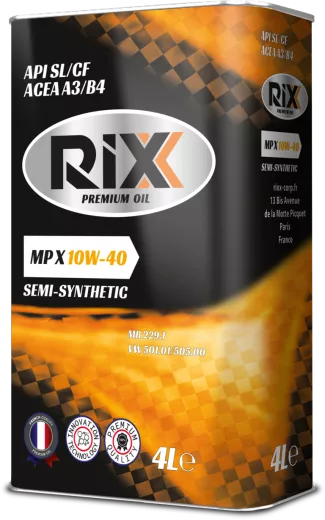 Полусинтетическое моторное масло RIXX MP X SAE 10W-40 API SL/CF ACEA A3/B4