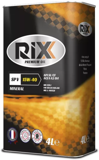 Минеральное моторное масло RIXX SP V 15W-40 API SL/CF ACEA A3/B4